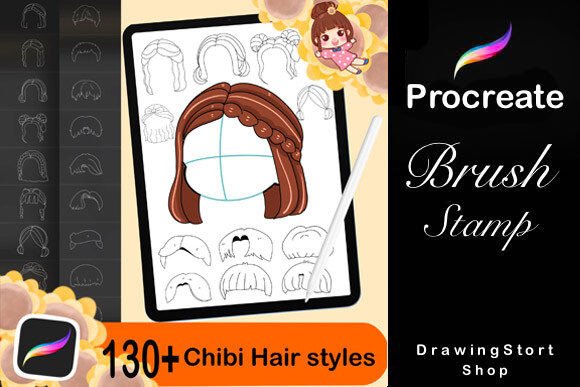 Download 130+ Procreate Hair Stamp Brushes - Procreate Collection