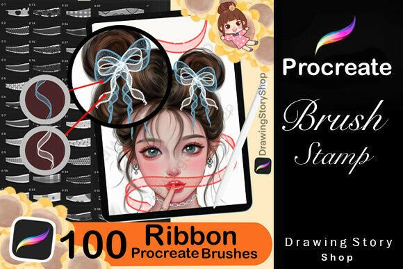 Download 100 Procreate Ribbon Brushes - Procreate Collection