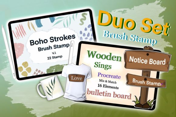 Download Procreate Brushes Wooden Strokes Stamps - Procreate Collection