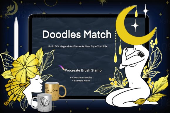 Download Magical Symbols Doodles Brush Procreate - Procreate Collection