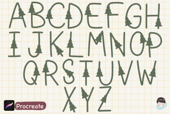 Download Christmas Alphabet Procreate Brushes, - Procreate Collection