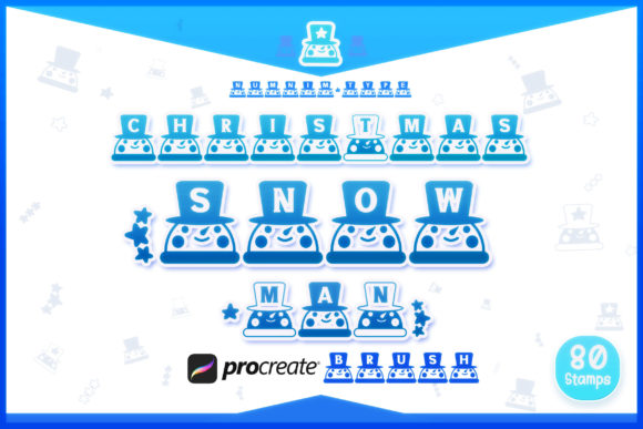 Download Procreate Brush Stamp Christmas Snowman - Procreate Collection