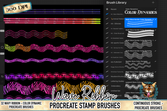 Download Wavy Ribbon Procreate Brush Set - Procreate Collection