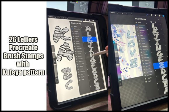 Download 26 Letters | Procreate Stamps | Kufeya - Procreate Collection