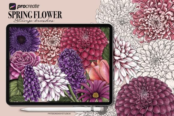 Download Procreate Flower Stamp Brushes - Procreate Collection