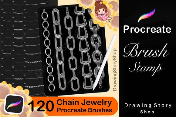 Download 120 Procreate Chain Jewelry Brushes - Procreate Collection
