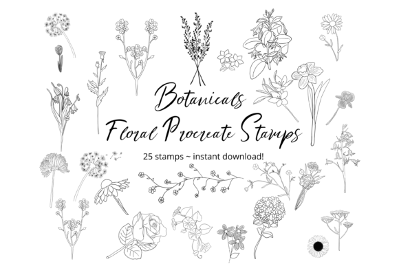 Download Floral Procreate Stamp Brushes Botanical - Procreate Collection