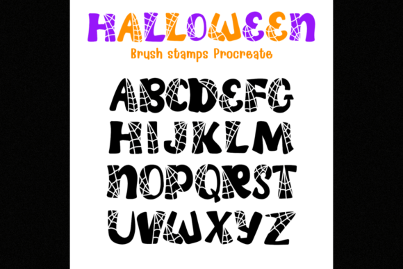 Download ABC Halloween Brush Stamps Procreate - Procreate Collection