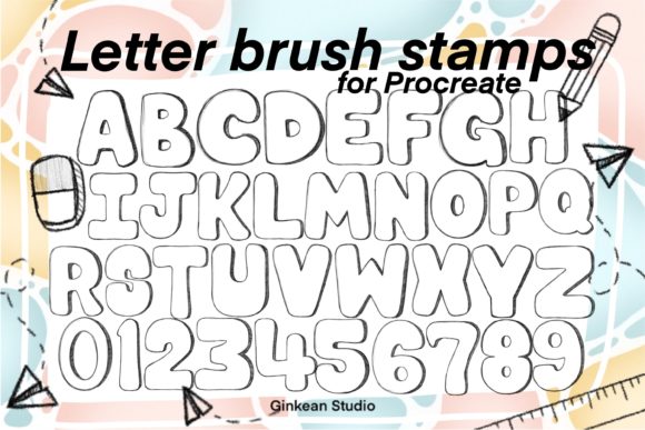 Download Procreate Brushes, Uppercase Brush Set - Procreate Collection