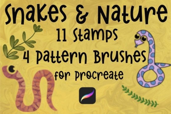 Download Snakes &amp; Nature Stamps for Procreate - Procreate Collection