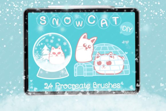 Download Procreate Brush Snow Cat Christmas - Procreate Collection