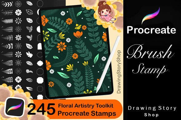 Download 245 Procreate Floral Brushes Set - Procreate Collection