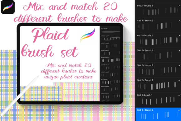 Download Plaid Texture Brush Set for Procreate - Procreate Collection