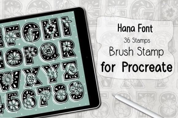Download Hana Font‪ ‪Procreate Brush Stamp‬‬ - Procreate Collection