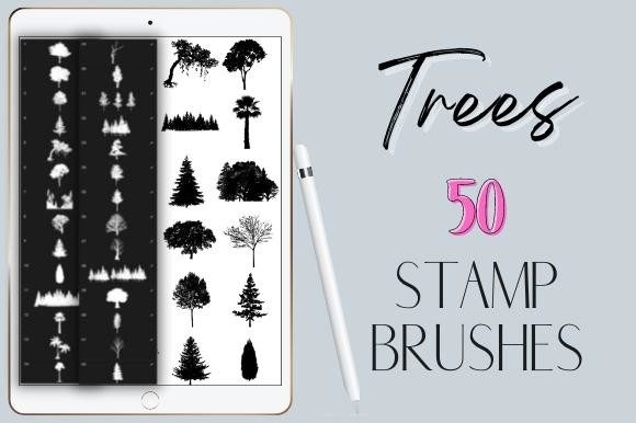 Download Procreate Trees Stamp Brushes Silhouette - Procreate Collection