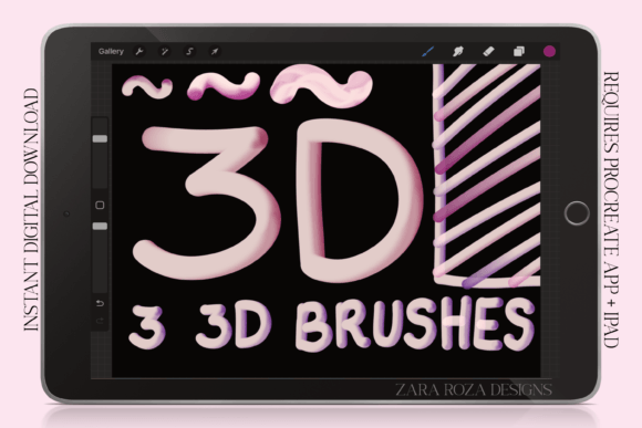 Download 3D Brush Set - Procreate Monoline &amp; Pens - Procreate Collection
