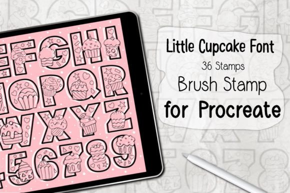 Download Little Cupcake Font ‪Procreate Stamp‬ - Procreate Collection