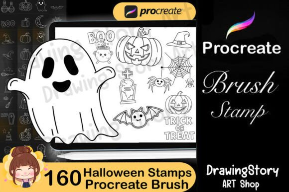 Download 160 Halloween Procreate Stamp Brush - Procreate Collection