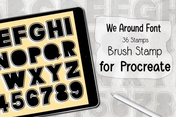 Download We Around Font ‪Procreate Brush Stamp‬ - Procreate Collection