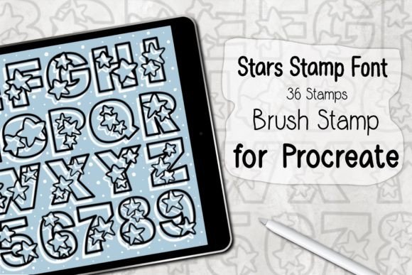 Download Stars Stamp Font ‪Procreate Brush Stamp‬ - Procreate Collection