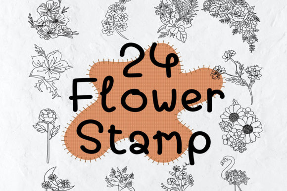 Download 24 Flower Stamp Procreate Stamps Doodle - Procreate Collection