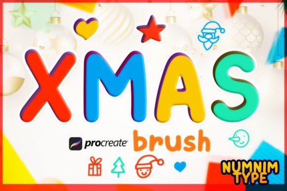 Download Procreate Brush Stamp Xmas Gift Kids a-Z - Procreate Collection