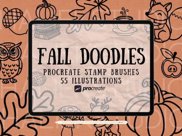 Download Fall Doodle Procreate Stamps Brush Set - Procreate Collection