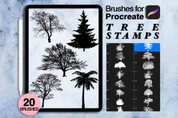 Download 20 Procreate Tree Stamps - Procreate Collection