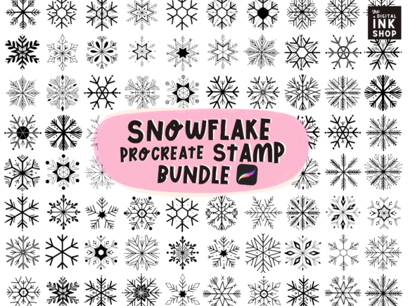Download Hand Drawn Snowflake Procreate Stamps - Procreate Collection