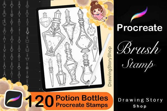 Download 120 Potion Bottles Procreate Brushes - Procreate Collection