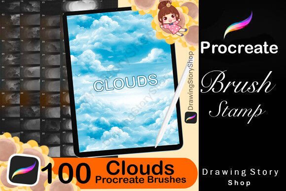 Download 100 Cloud Procreate Brushes,sky Texture - Procreate Collection