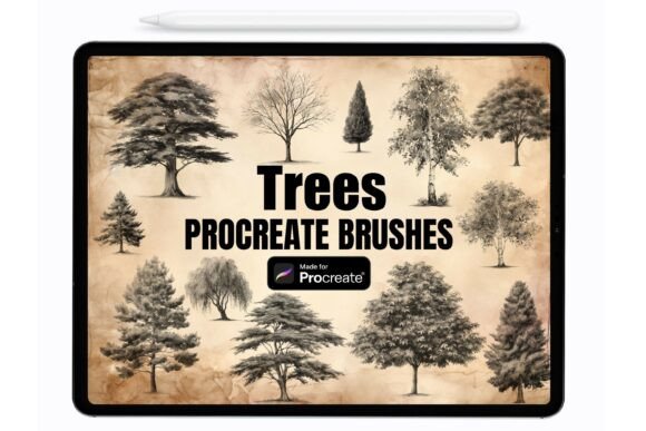 Download Forest Trees Procreate Stamps Brushes - Procreate Collection