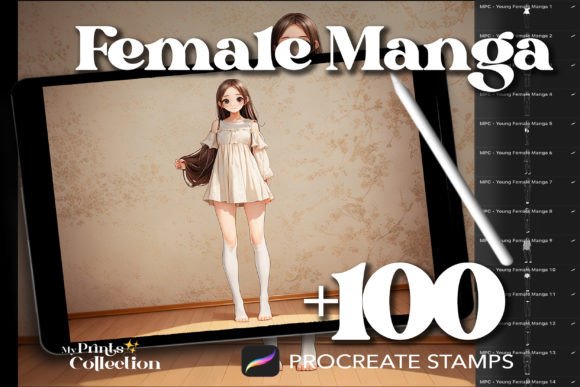 Download 100+ Procreate Female Manga Stamps - Premium Bundle