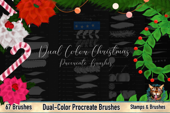 Download Dual Color Christmas Procreate Brushes - Procreate Collection