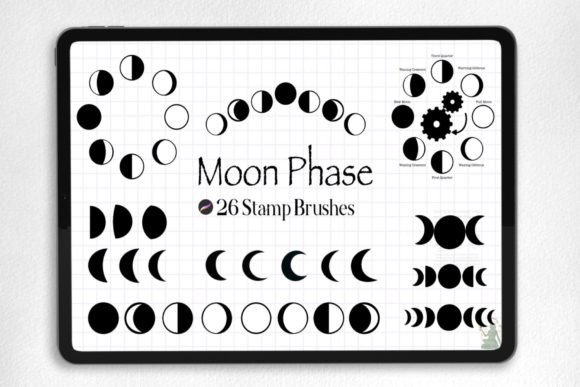Download Moon Phases Procreate Stamp Brush - Procreate Collection
