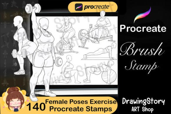 Download 140 Procreate Female Poses Exercise - Premium Resources