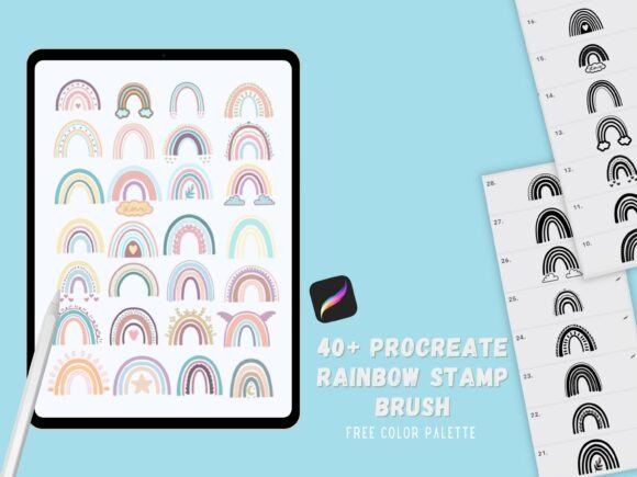 Download Procreate Rainbow Stamp Brushes Set - Procreate Collection