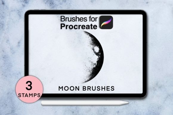 Download 3 Moon Procreate Stamps - Procreate Collection
