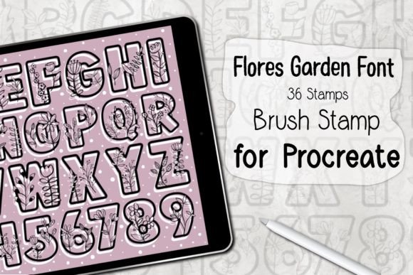Download Flores Garden Font ‪Procreate Stamp‬ - Procreate Collection