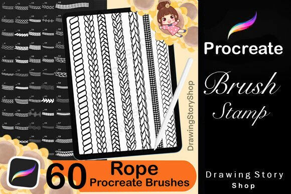 Download 60 PROCREATE ROPE BRUSHES - Procreate Collection