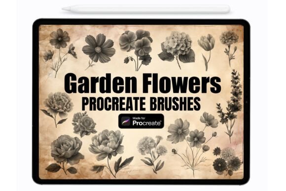Download Garden Flowers Procreate Stamps Brushes - Procreate Collection
