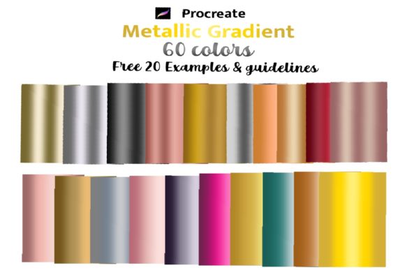 Download Procreate Metallic Gradient 60 Colors - Procreate Collection