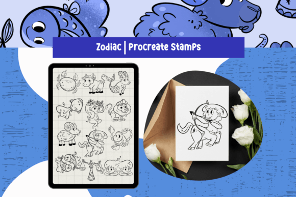 Download Zodiac Constellations Procreate Stamps - Procreate Collection
