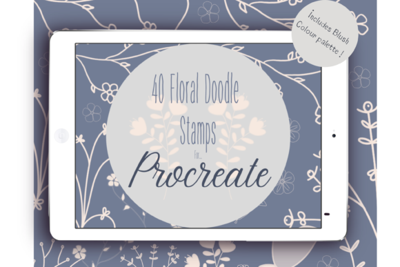 Download Doodle Flower Procreate Stamps &amp; Palette - Procreate Collection