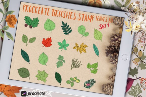 Download Procreate Brushes Stamp Leaves Set 1 - Procreate Collection