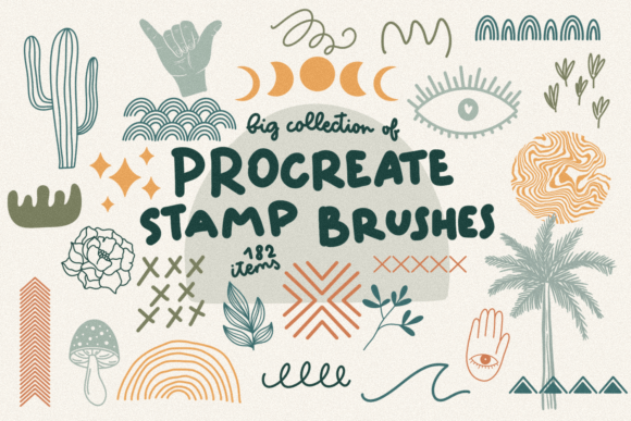 Download Big Collection of Procreate Stamp Brushe - Procreate Collection