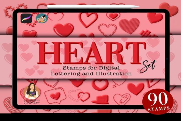 Download Hearts Procreate Stamps Pack - Procreate Collection