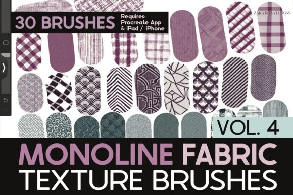 Download Procreate Fabric Monoline Brushes Vol. 4 - Procreate Collection