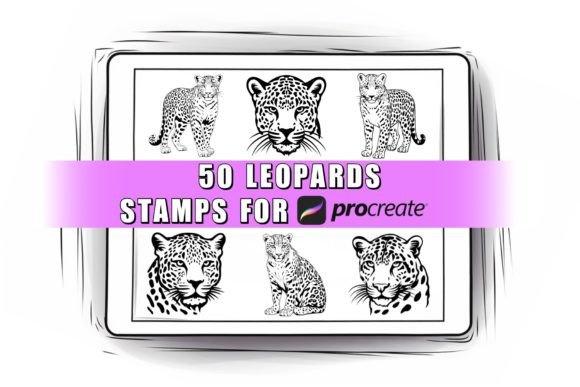 Download 50 Leopard Procreate Stamps Brush - Procreate Collection