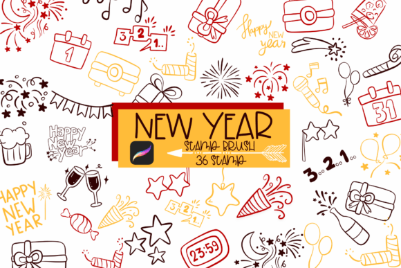 Download New Year Procreate Stamp - Procreate Collection